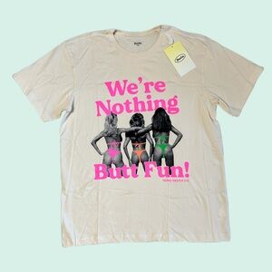 Duvin We’re Nothing Butt Fun! Tee Large NWT risqué skater funny bikini girl sexy